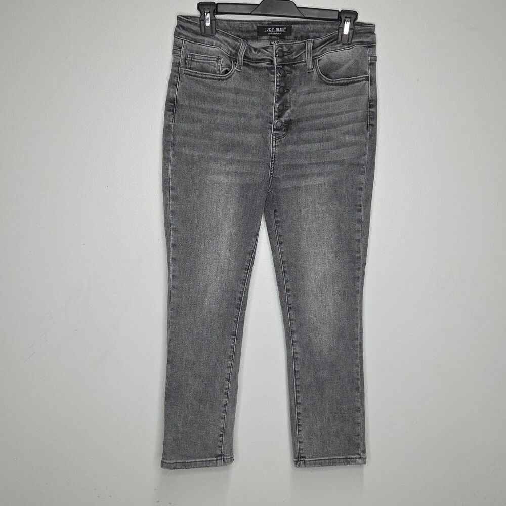 Judy Blue Slim Fit Jeans Women’s 9/29 Gray Stretch Button Fly JB78110GR